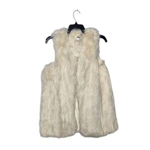 White Fluffy Faux Fur Vest